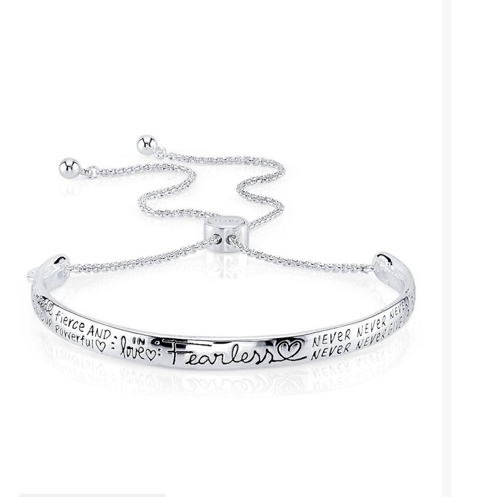 Unwritten “Fearless” Silver Inspirational Bracelet NWT